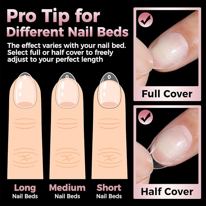 Extra Short Almond Nail Tips, 240pcs Soft Gel Pre-Shaped Acrylic Fake Nails, Half Matte Full Cover Clear Gelly Press on Flase Nail Tips for Extension Nail Manicure Home DIY 12 Sizes