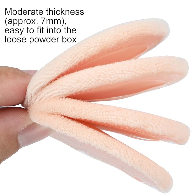 12 Pieces Powder Puffs Cotton Round Makeup Pads Soft Face Compact Puffs for Loose Setting Pressed Powder, 2.36 Inch (Beige)
