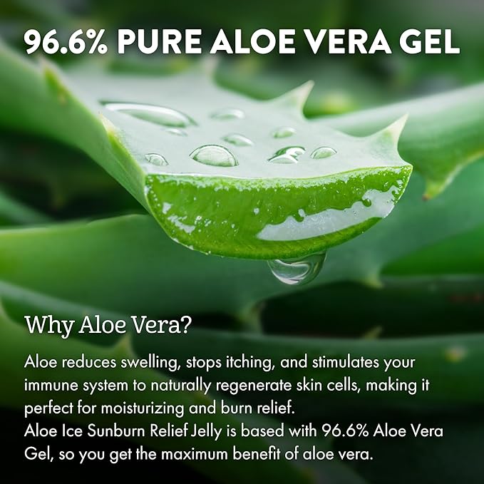Aloe Up Sport Sunscreen Lotion SPF 50 and Aloe Ice Sunburn Relief Jelly - Bundle with Sun Screen Protector for Face and Body and After Sun Gel - With Pure Aloe Vera Gel - Reef Friendly - 2 Items
