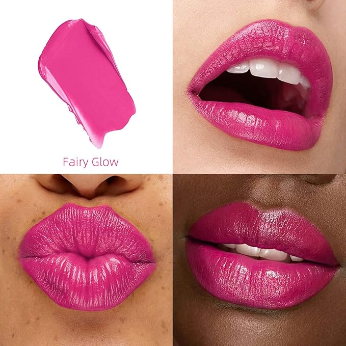 Rose Purple Moisturizing Lipstick – Hydrating Cream Lip Balm with Shea Butter & Vitamin E, Glossy Juicy Finish for Dry Lips, Lightweight Vegan Lip Color, Smooth Long-Lasting Formula (Fairy Glow)