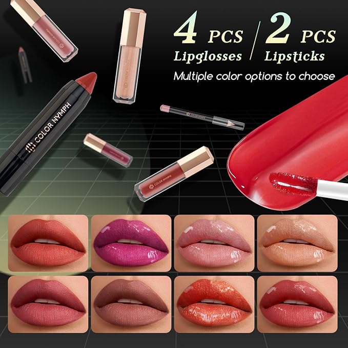 Color Nymph Beginner Makeup Kit for Teens, Train Case Girls Makeup Set with Eye Shadow, Lipstick, Blush, Brushes, Lipgloss, Mascara, Brow Wax and Mirror Green Full Starter Cosmetics Set