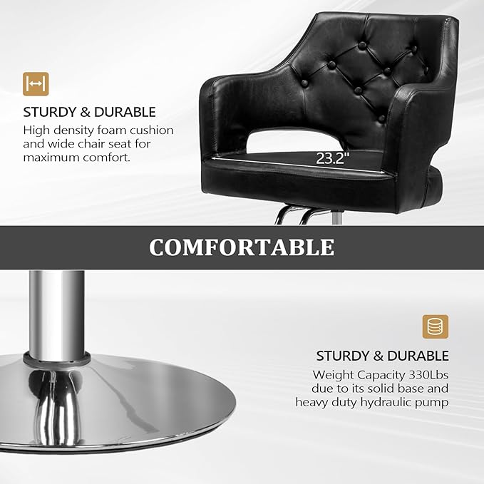 OmySalon Hair Salon Chair Hydraulic Barber Chair for Home Barbershop, Styling Chair for Hair Stylist Heavy Duty, Hairdressing Beauty Spa Equipment