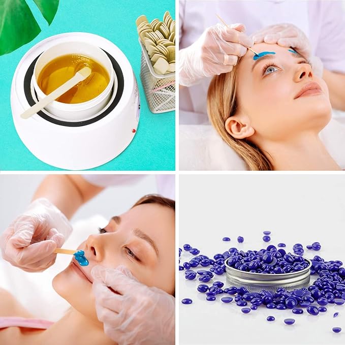 Mibly 250 Pcs Wooden Wax Sticks - Eyebrow, Lip, Nose Small Waxing Applicator Sticks for Hair Removal and Smooth Skin - Spa and Home Usage