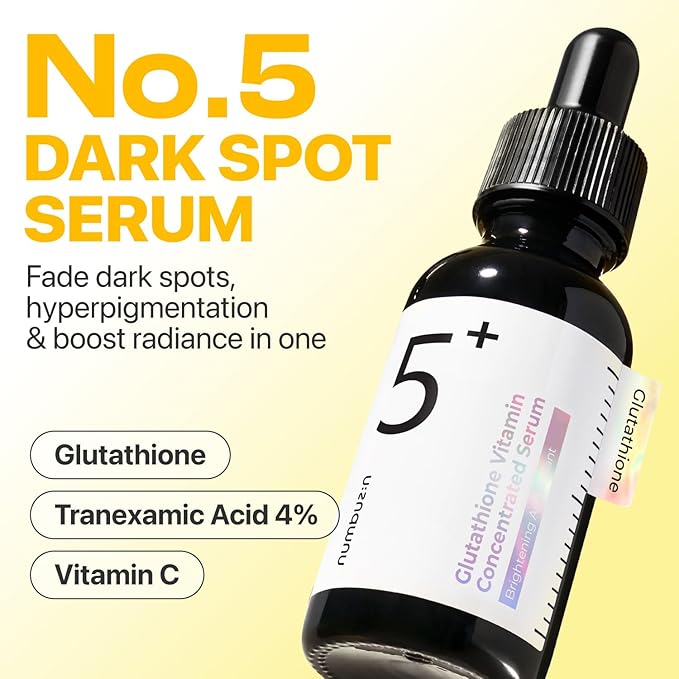 numbuzin No.5 Serum 30ml | Tranexamic Acid 4%, Niacinamide 5%, Glutathione, Vitamin C |Vitamin Concentrated Serum | Hyperpigmentation| Suitable for Sensitive Skin, Korean Skincare | 1.01 fl. oz.