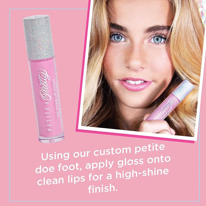 Petite 'N Pretty 10K Shine Lip Gloss for Girls (Gia Pink) - Makeup for Kids, Tweens, Teens - High Shine, Soft, Hydrating, Lightweight, Made in the USA