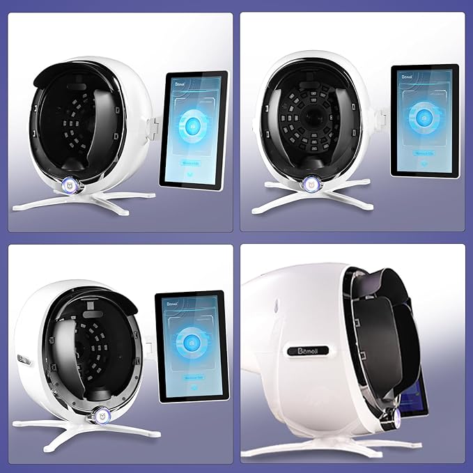 13.3 Inch 3D Digital Skin Analyzer Detector, AI Smart Facial Skin Analysis Machine, 38 Million Pixels, 8 Spectral Facial Moisture Analyzer for Beauty Salon Healthy Skin Care