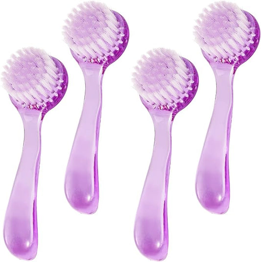 4 Pack Facial Cleansing Brush, Beomeen Face Scrubber Exfoliating Brush Face Wash Scrub Exfoliator for Skin Care, Makeup Removal,Purple