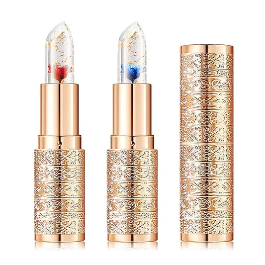 2 Pcs Temperature Color Change Lipstick,Long Lasting Nourishing Moisturizing Lipgloss,Magic Temperature Color Changing Lipstick,Lip Gloss,Waterproof Matte Lip Balm Makeup AB007