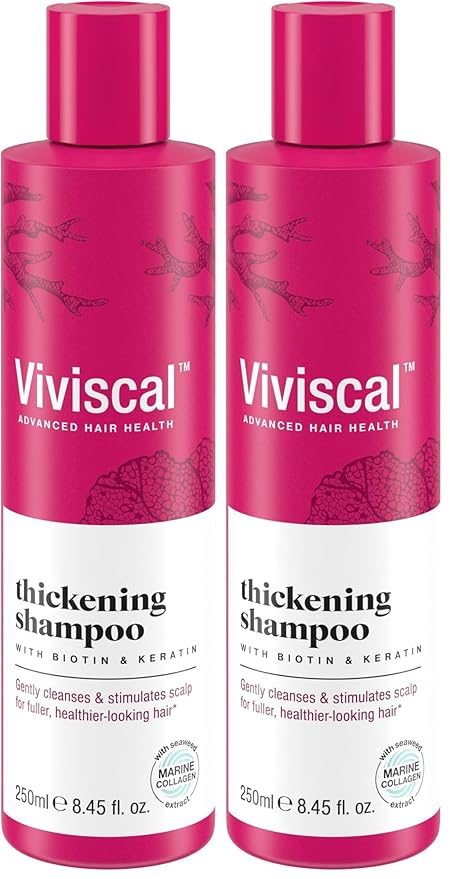 Viviscal Thickening Shampoo, Formulated With Biotin And Keratin, Fortified With Marine Collagen And Seaweed Extract, Strengthens And Reduces Breakage, Healthier Looking Hair 250ml (8.45 fl. oz.)