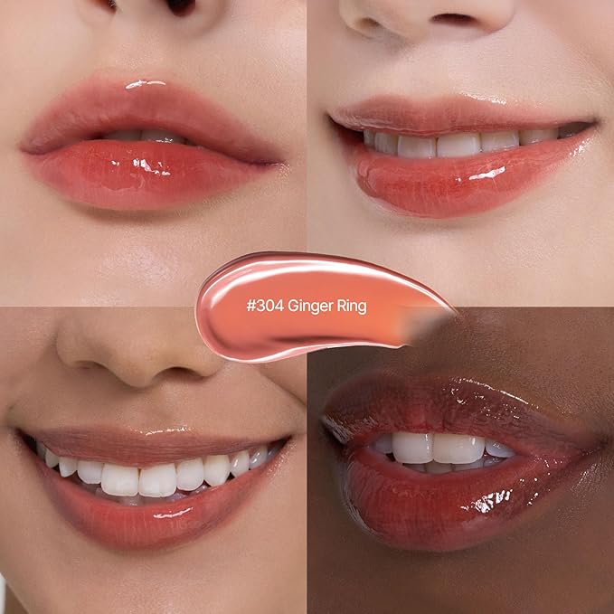 Laka Jelling Nude Gloss, 4.5g/0.15oz, Sheer Hydrating Lip Oil with No Stain, Non-Sticky, Nourishing Gloss for a Fresh, Glowy Look, Vegan, Clean Beauty Makeup, K-Beauty (#304 Ginger Ring)