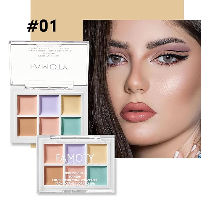 6 Colors Correcting Concealer Palette, with 11 Pcs Acne, Blemish