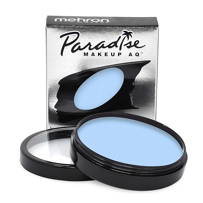 Mehron Makeup Paradise Makeup AQ Pro Size | Stage & Screen Performance, Face & Body Painting, Beauty, Cosplay, and Halloween | Water Activated Face Paint, Body Paint 1.4 oz (40 g) - Pastel Blue