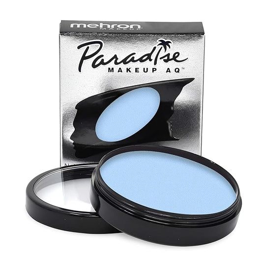 Mehron Makeup Paradise Makeup AQ Pro Size | Stage & Screen Performance, Face & Body Painting, Beauty, Cosplay, and Halloween | Water Activated Face Paint, Body Paint 1.4 oz (40 g) - Pastel Blue