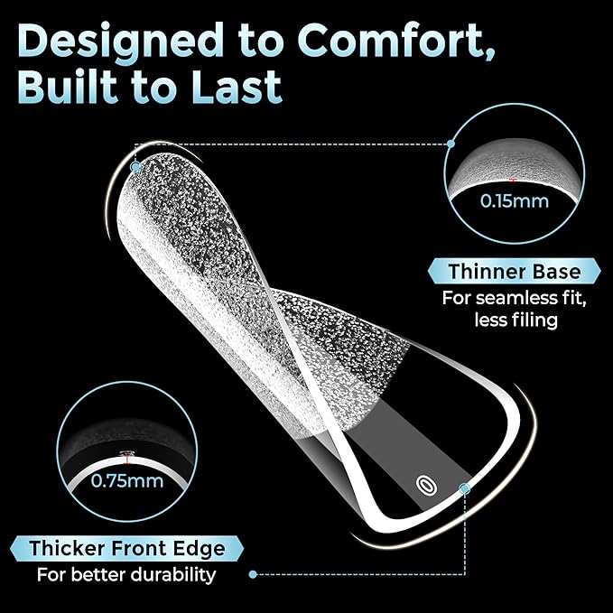 Short Square Nail Tips Gel: 360Pcs Full Cover Short Square Press On Nails Pre-buff Fake Acrylic Nails Half Matte Clear Nail Tips for Nail Extension DIY 12 Sizes