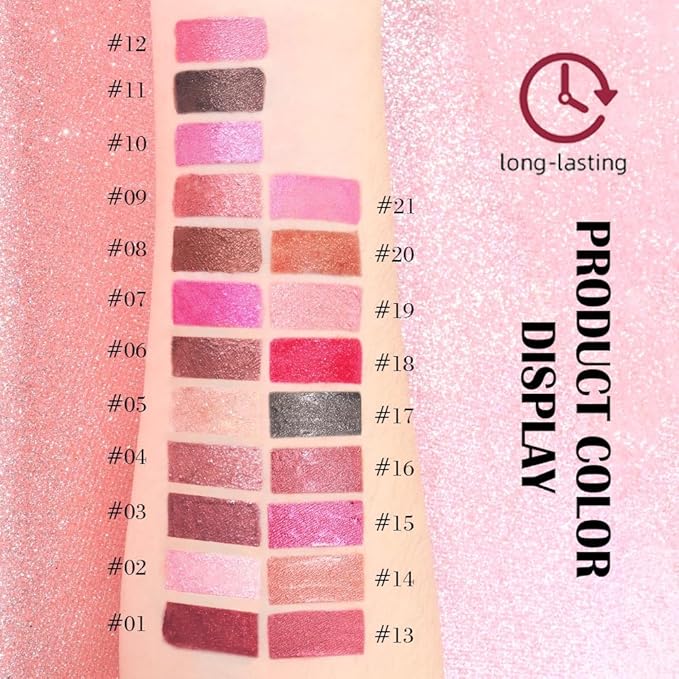 Kaely 2-in-1 Copper Metallic Lipstick and Lip Liner Makeup, Shimmer Liquid Metallic Lipsticks for Women, Glitter Lip Gloss Stain Long Lasting Waterproof Smudge Proof 24 Hour, Vegan & Cruelty-Free, 20