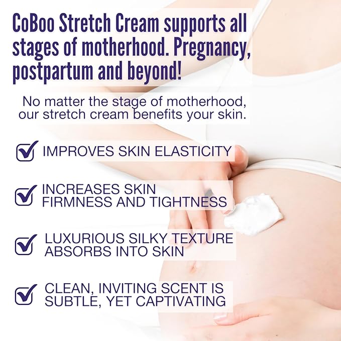 Silky Stretch Cream | Stretch Mark Cream for Pregnancy | Postpartum Essentials for Skincare | Helps Reduce Stretch Marks