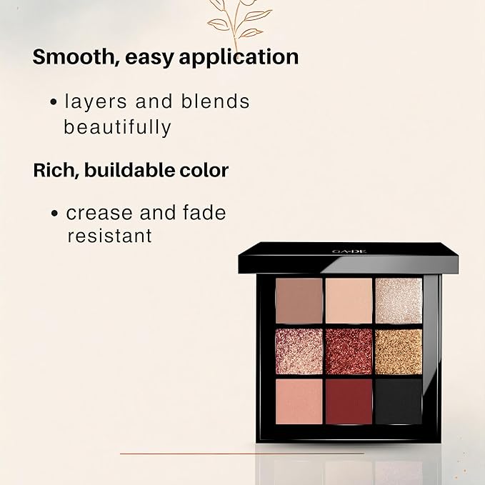 GA-DE Velveteen Eyeshadow Palette, 51 - Eyeshadow Collection with Light to Deep Shades - for Matte, Metallic, Silky and Shimmery Finishes - 0.286 oz