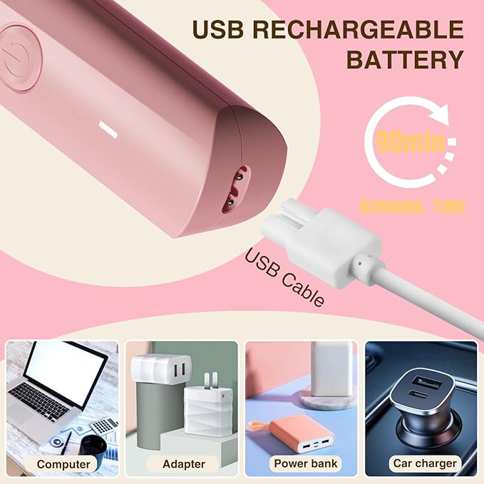 Bikini Trimmer for Women,Electric Razors Shaver for Bikini Legs Pubic Hair,Rechargeable Ladies Bikini Hair Trimmer Removal with Snap-in Ceramic Blades IP7X Washable Head,Wet and Dry Use,Pink