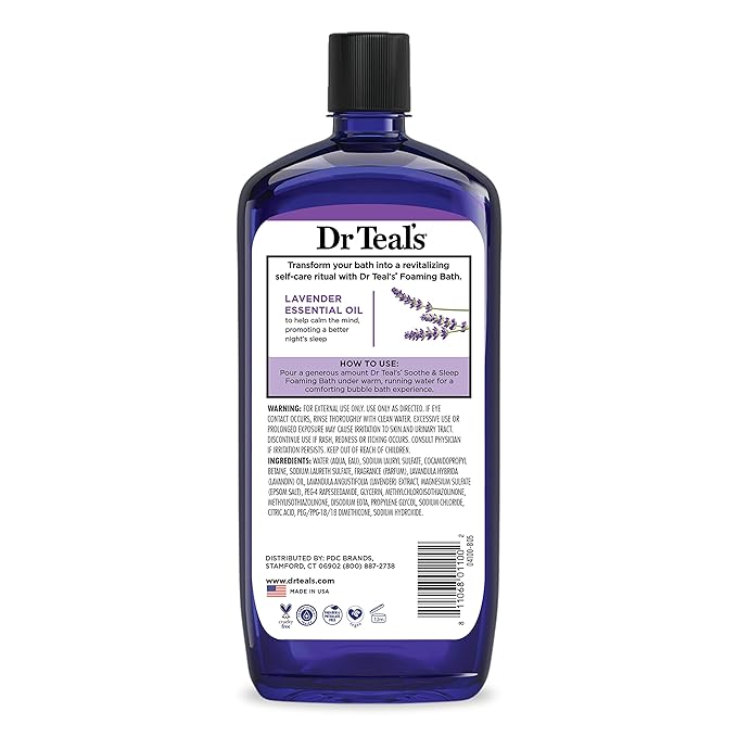 Dr Teal's Foaming Bath with Pure Epsom Salt, Lavender & Eucalyptus, 34 fl oz (Pack of 2)