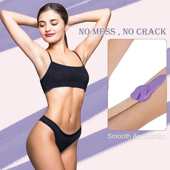 PURPLESKY 80oz Hard Wax Beads Bulk - Hair Removal Waxing for Body Face Back Underarm Leg - At Home Salon - SPA Choice - Quick Coarse Remove - Long Lasting