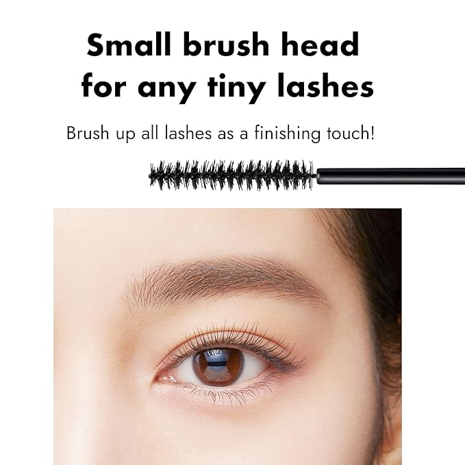 Heroine Make by KissMe Mini Mascara Black, Waterproof Mascara Volume and Length with Ultra-Fine Brush for Precise Application, Hypoallergenic & Long-Lasting, Smudge-Proof Lashes, Made in Japan 1 EA