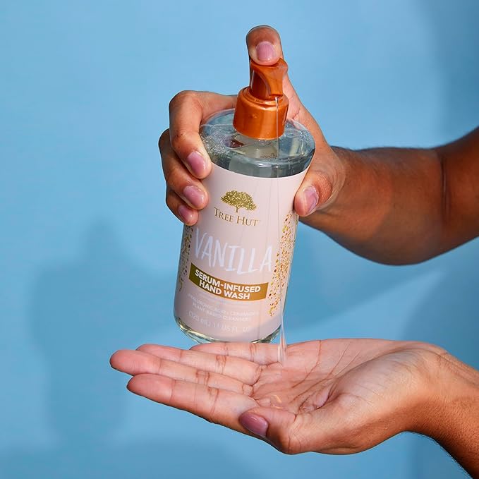 Tree Hut Vanilla Serum Infused Hand Wash, Nourish & Hydrate Hands, Strengthening Skin Care, Long-Lasting Scent, Cleanse & Lock in Moisture, Cermamides, Holiday Gift & Stocking Stuffer, 11 fl oz