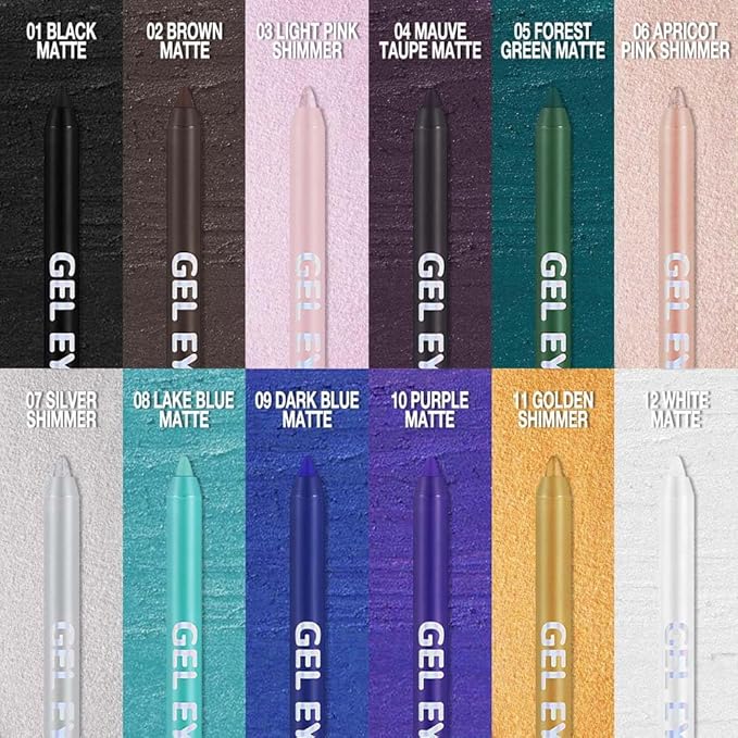 Purple Matte Gel Eyeliner Pencil, Multi-Use Waterline Eyeliner with Sharpener, Sharpenable Eye Liner Waterproof Smudge Proof, High Pigmented Eye Makeup Liners, Vegan & Cruelty-Free 10