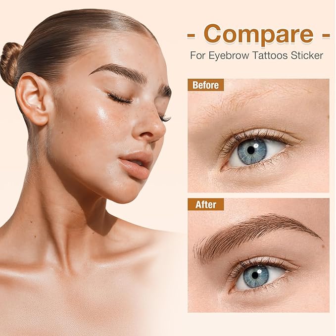 20 Sheets 240 Pairs Eyebrow Tattoo Sticker Waterproof 4D Hair-Like Natural Fake Tattoo Eyebrows Transfers Stickers Peel Off Brows Grooming Shaping Sticker in Vibrant Miami,Dark Brown