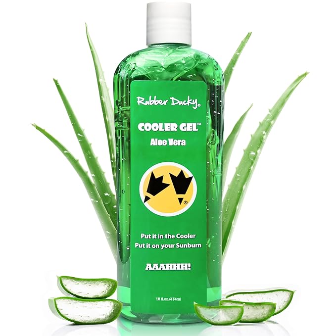 Rubber Ducky- Aloe Vera Cooling Gel, Sunburn Relief for Skin, Soothing Aloe Vera Gel, After Sun Moisturizer, Fast Absorbing Aloe Vera Gel with Vitamin E & Tea Tree Oil, Vegan, After Sun Care, 16 oz