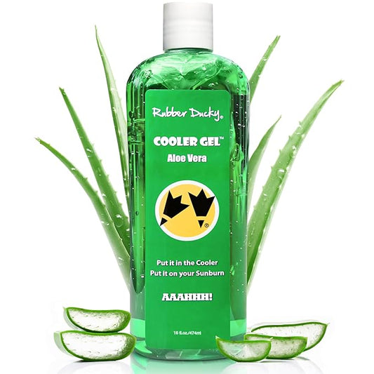 Rubber Ducky- Aloe Vera Cooling Gel, Sunburn Relief for Skin, Soothing Aloe Vera Gel, After Sun Moisturizer, Fast Absorbing Aloe Vera Gel with Vitamin E & Tea Tree Oil, Vegan, After Sun Care, 16 oz