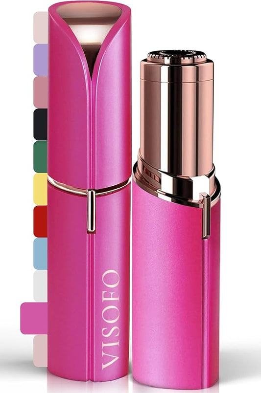 Facial Hair Removal for Women | Electric Razor Device Small Mustache Dermaplaning Remover Tools Tweezers Epilator Trimmer Face Dermaplane Shavers Beauty Gadgets Set Accessories by VISOFO (Rubellite)