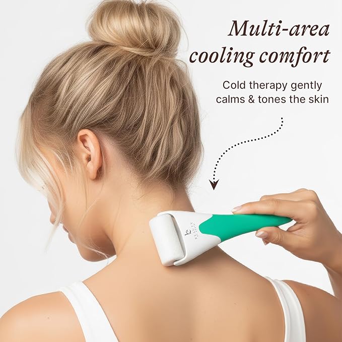 Ice Roller for Face - Smoothes Fine Lines & Wrinkles, Face & Eye Roller for Puffy Eyes, Skin Care Massager, Beauty Gift That Helps Relieve Migraines, Facial & Spa Gifts for Women