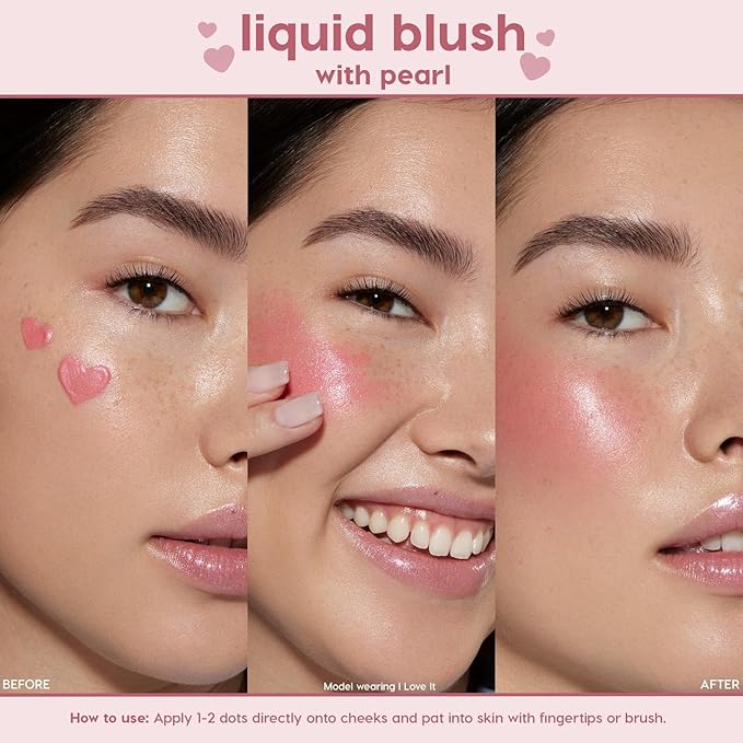 ColourPop Weightless Liquid Blush - Hydrating, Liquid Blush for Cheeks - Glowy, Pearl Finish with Hyaluronic Acid for a Healthy Glow - Designed with a Doe Foot Applicator - I Love It (0.3 Fl Oz)