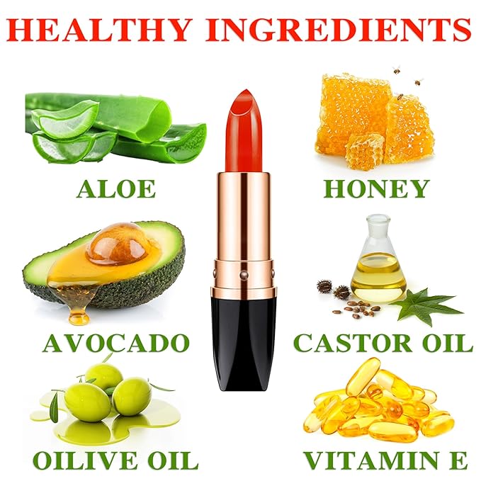 3 Pcs Temperature Color Change Lipstick,Long Lasting Nourishing Moisturizing Lipgloss,Magic Temperature Color Changing Lipstick,Lip Gloss,Waterproof Matte Lip Balm Makeup AB001