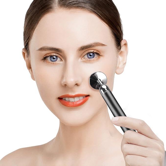 3-IN-1 Electric Jade Roller 3D Roller Facial Roller & Face Massager,Black