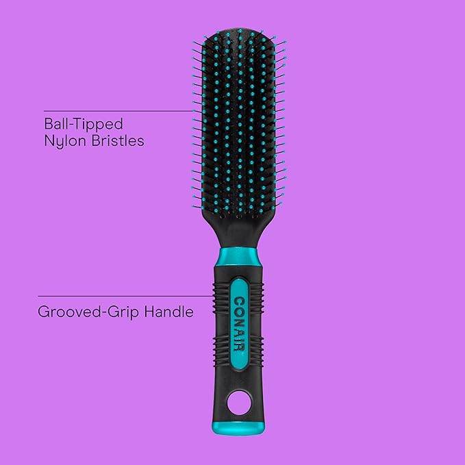 Conair Salon Results Detangling Hairbrush - For Men and Women, All Hair Types with Nylon Bristles