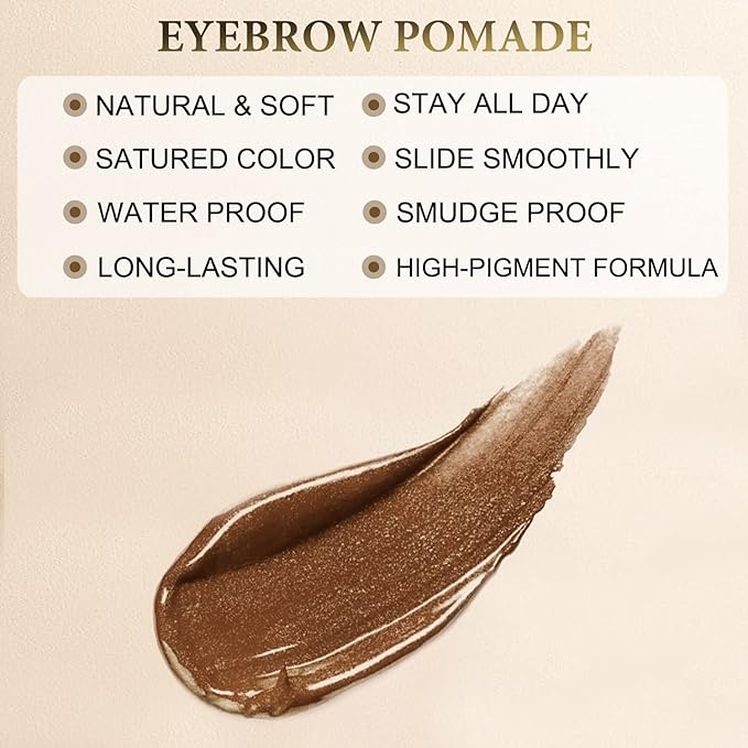 Eyebrow Pomade - Waterproof Brow Pomade for Long-lasting Results,Smudge Proof and Sweat Resistant Formula,Natural Eyebrow Makeup for All Skin Types and Tones - Auburn