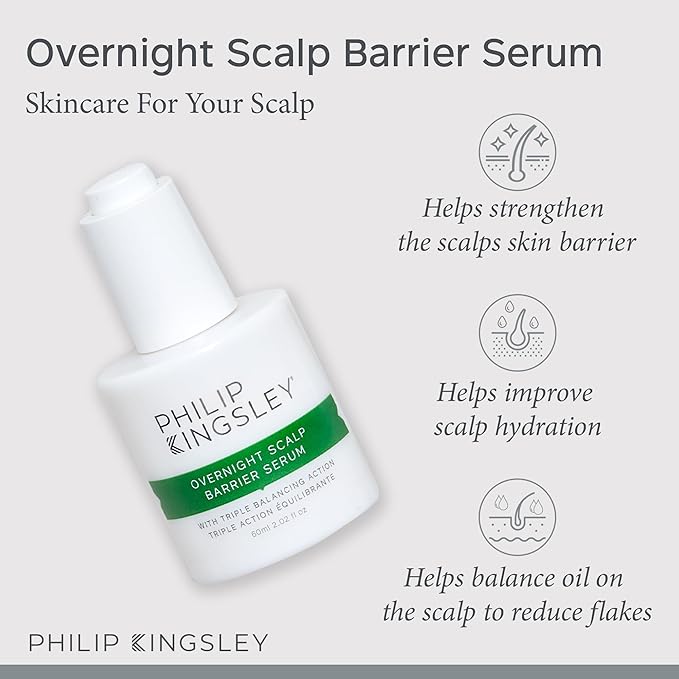 Philip Kingsley Scalp Care Discovery Collection - Includes No Scent No color Shampoo and Conditioner and Overnight Scalp Barrier Serum for Sensitive and Delicate Scalps