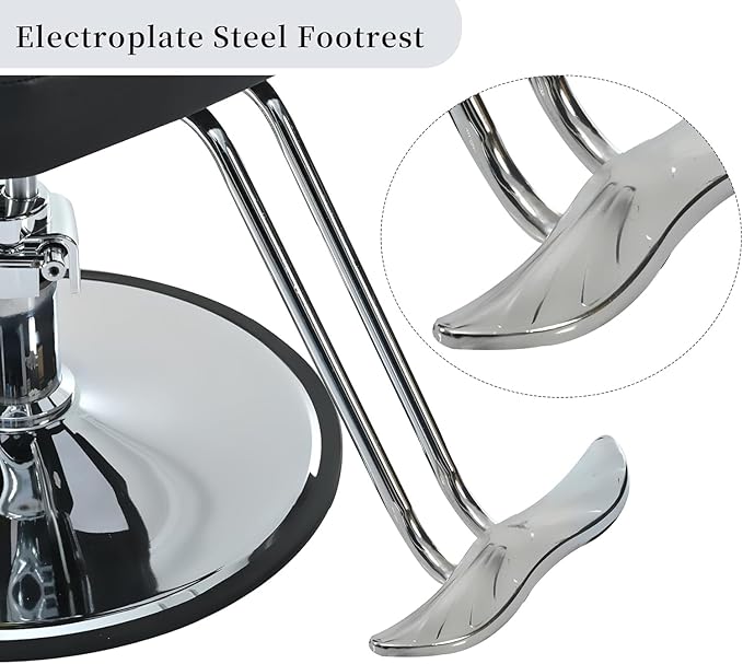 Hair Salon Chair, Styling Reclining Barber Chair,102°-140° Reclining Barber Chairs for Barbershop, Heavy Duty Hydraulic Pump 360° Swivel Salon Chair for Hair Stylist