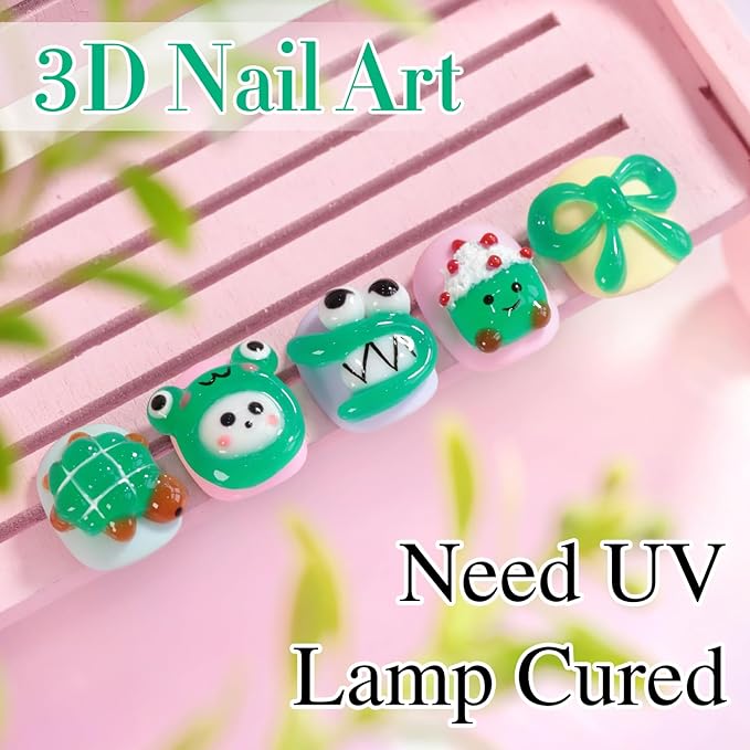 Double Rhythm 0.5 Oz 3D Nail Gel Art Sculpting No Wipe for Designs DIY Nail Art for Drawing, Molding,and Decoration (3D Sculpting Gel Green)