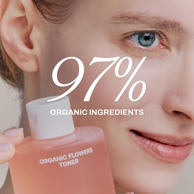 Whamisa Organic Fermented Flower Deep Rich Toner, 97.4% Organic, Facial Toner, Essence, Damask Rose Flower Oil, Waterless Formula, Hydrating, Moisturizing (200ml)