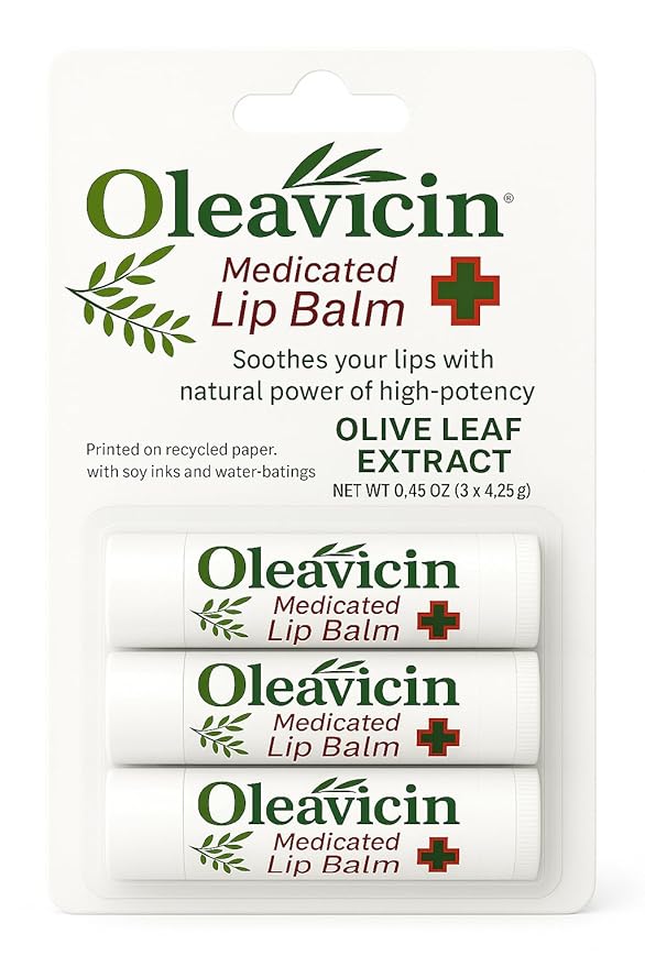 Natural Lip Balm by Oleavicin | Dry Lip Relief | Patented Moisturizing Formula for Chapped Lips | Organic Olive Leaf Extract (3)