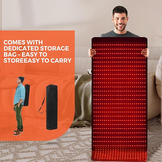 2025 New Release Infrared Red Light Therapy Mat- 1440 pcs SMD 5050 LED Chips - 660nm & 850nm Wavelengths, Pain Relief, Enhances Recovery, Whole Body Care, Sleep Improvement & Energy Boost