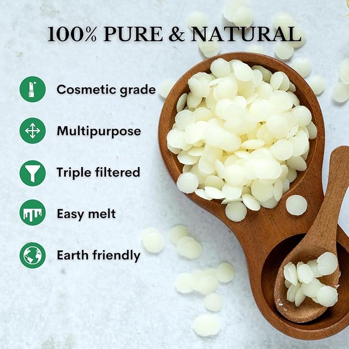 White Beeswax Pellets 8 oz, Pure, Naturals