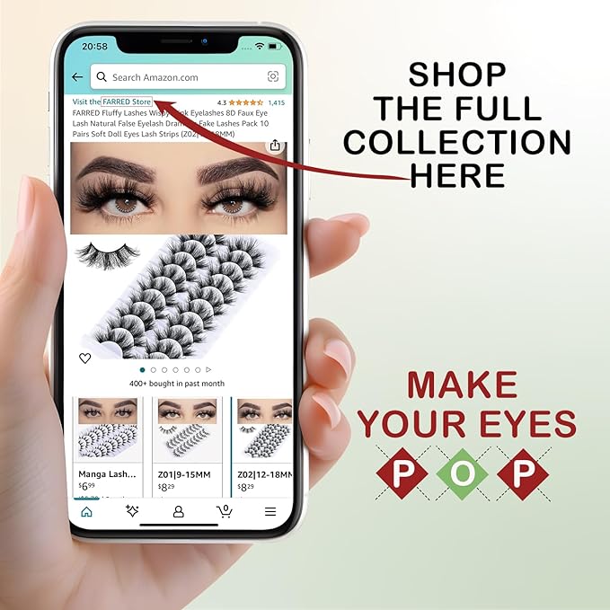 FARRED Manga Lashes Spiky Anime Eyelashes 10 Pairs Cosplay False Wispy Lash Strips Doll Eye Spike Wet Fake Eyelash 16mm Manhwa Cluster Lashes Natural Thick Korean Japanese Style Individual Lash