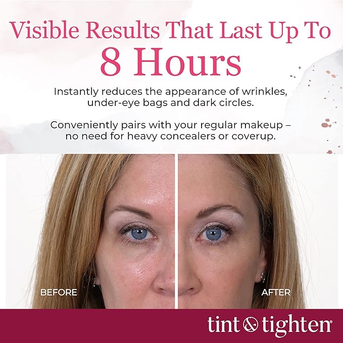 Tint and Tighten Color Smoothing Eye Cream for Wrinkles – Anti Aging Cream Visibly Reduces Under Eye Wrinkles – Eye Cream for Dark Circles and Puffiness – Instant Eye Bag Remover