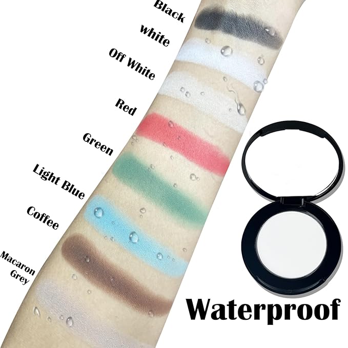 MEICOLY White Single Eyeshadow with Mirror,Matte Eye Shadow for Halloween Makeup,Pressed Powder Eyeshadow,Matte Shade Eyelid Color Eye Makeup for Women Girls,High Pigment,Long Wear,Waterproof,Natural