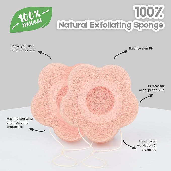Konjac facial sponges set for