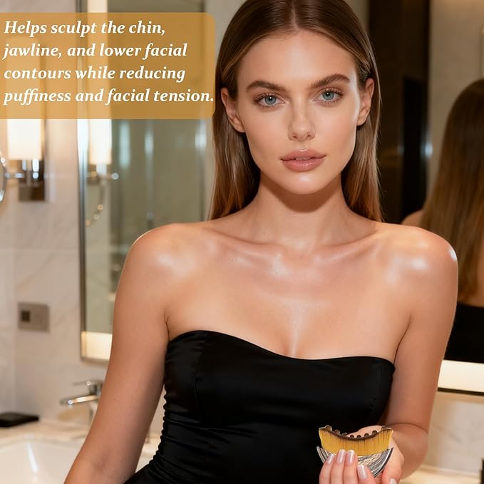 Lymphatic Contour Face Brush, Lymphatic Drainage Massager for Face, Ergonomically Designed to Fit The Skin Precisely (C-2PCS)