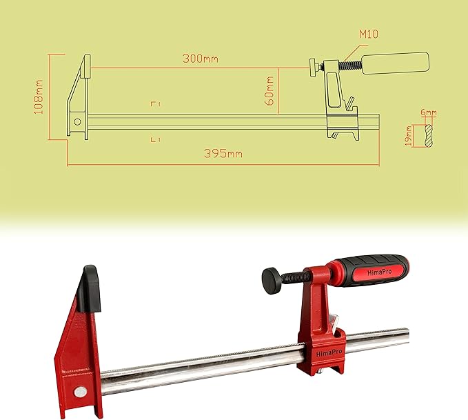 HimaPro 12 Inch Bar Clamp Set, 4 Pack 600 lbs Load Limit Medium Duty Quick Release Steel F Clamp, Ideal for Woodworking, Metalworking, and DIY Projects